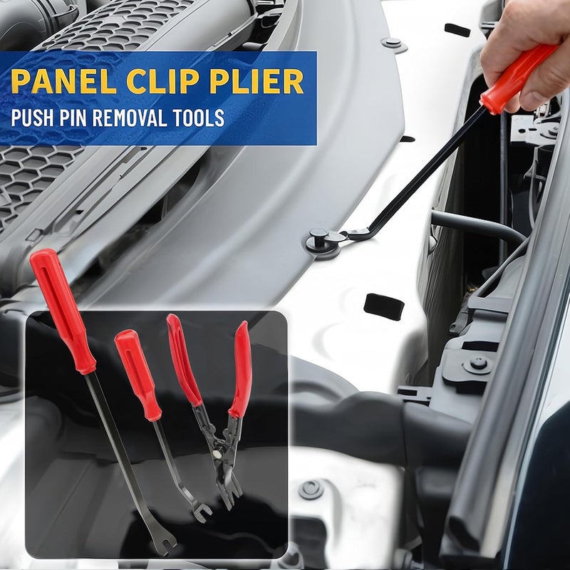 DWH 18 Pcs Precision Pick and Hooks Set, Auto Body Tool Kit with Scraper Telescoping Magnetic Pickup Tool Panel Clip Plier Fastener Remover, Metal Plastic Trim Tools, Automotive Mechanic Bag - Image 5